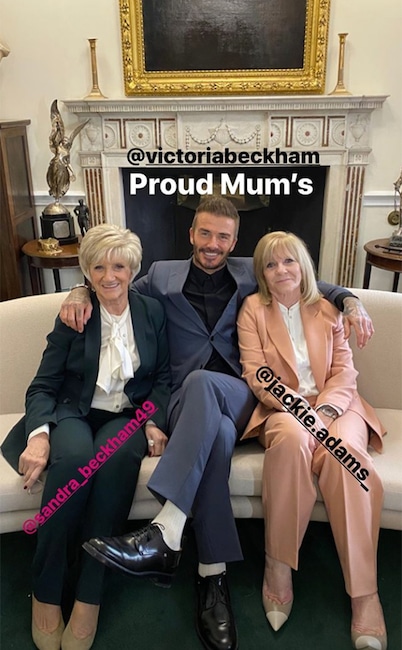 David Beckham et les enfants encouragent Victoria Beckham au défilé de mode
